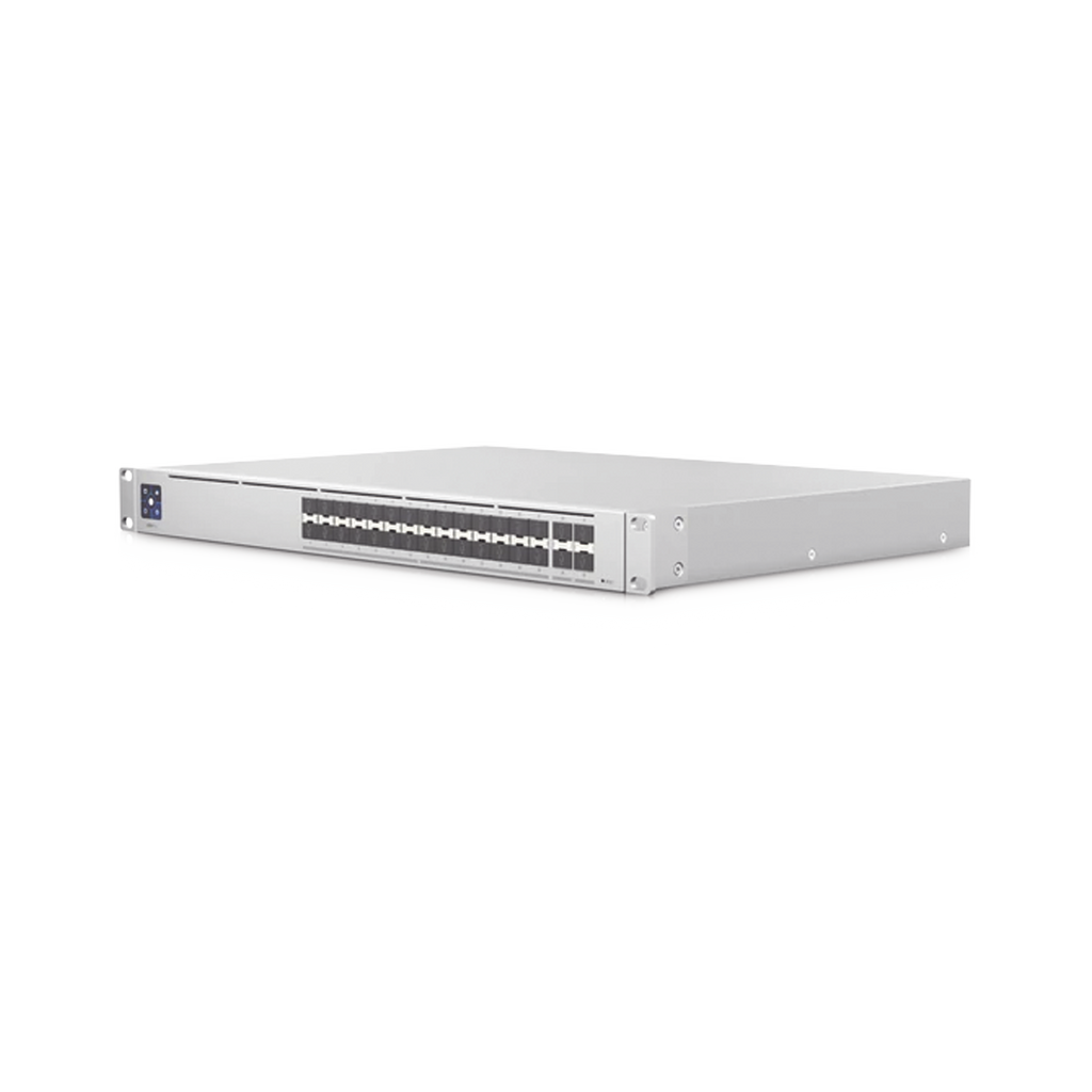 UniFi Switch PRO Aggregation Capa 3 para fibra óptica con 28 puertos SFP+ (10G) y 4 puertos SFP28 (25G) pantalla informativa USW-PRO-AGGREGATION
