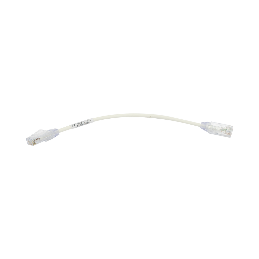 Patch Cord TX6 UTP Cat6 Diámetro Reducido (28AWG) Color Blanco 8in (20.2cm) - SILYMX