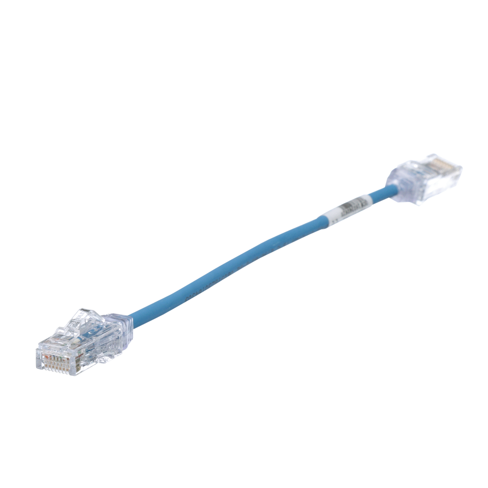 Patch Cord TX6 UTP Cat6 Diámetro Reducido (28AWG) Color Azul 8in (20.2cm) - SILYMX