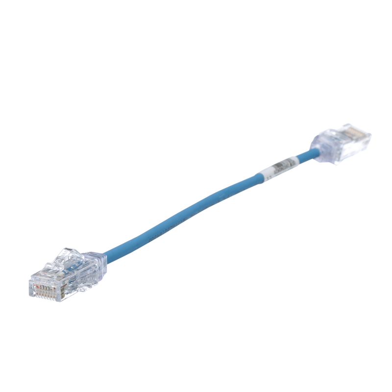 Patch Cord TX6 UTP Cat6 Diámetro Reducido (28AWG) Color Azul 8in (20.2cm) - SILYMX