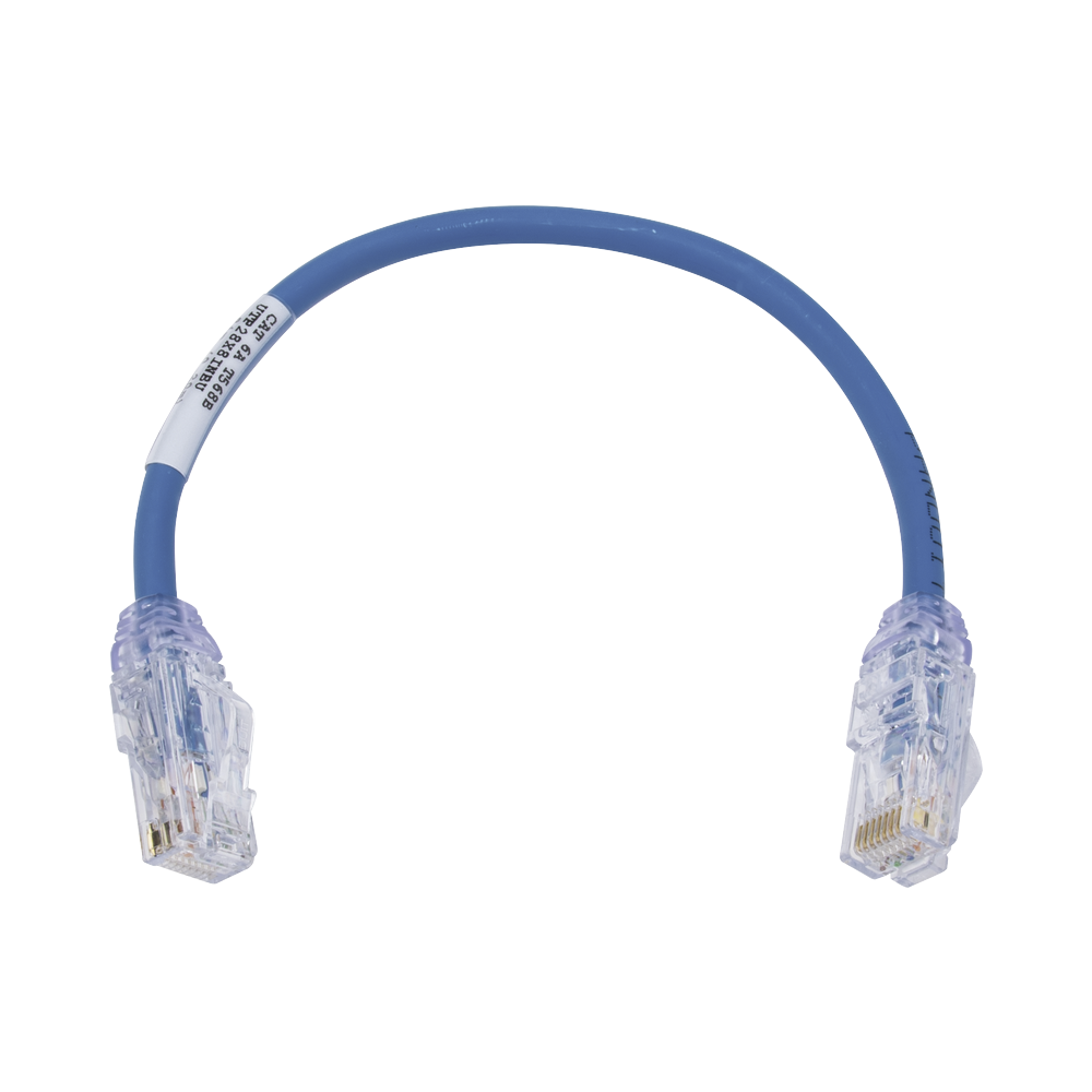 Patch Cord UTP Cat6A CM/LSZH Diámetro Reducido (28AWG) Color Azul 1ft - SILYMX