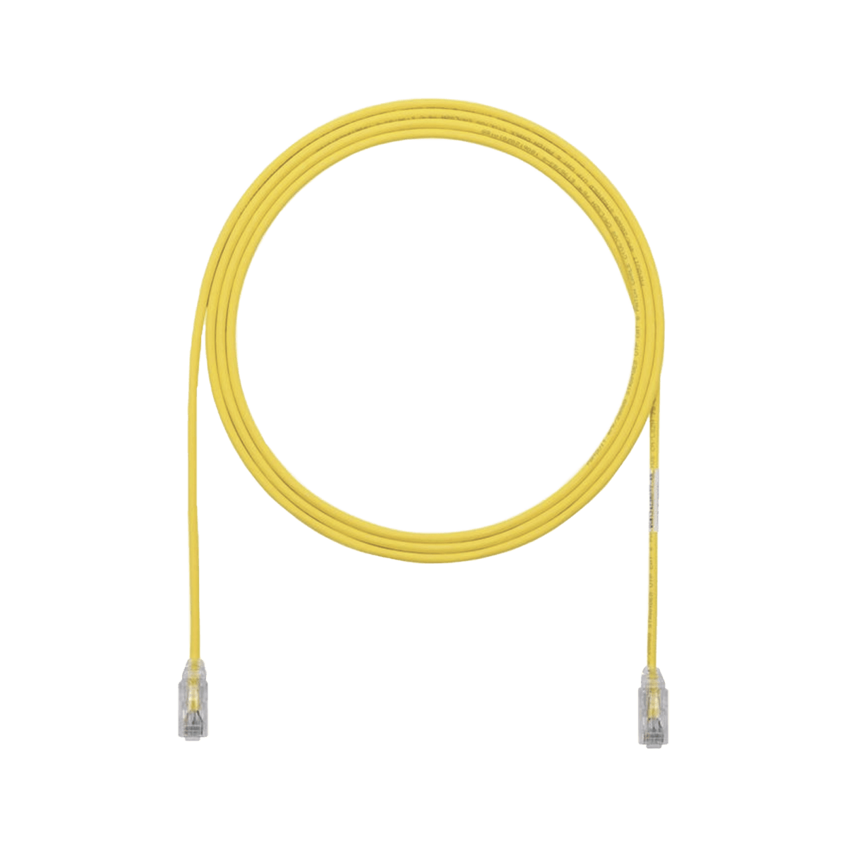 Patch Cord UTP Cat6A, CM/LSZH, Diámetro Reducido (28AWG), Color Amarillo, 7ft - SILYMX