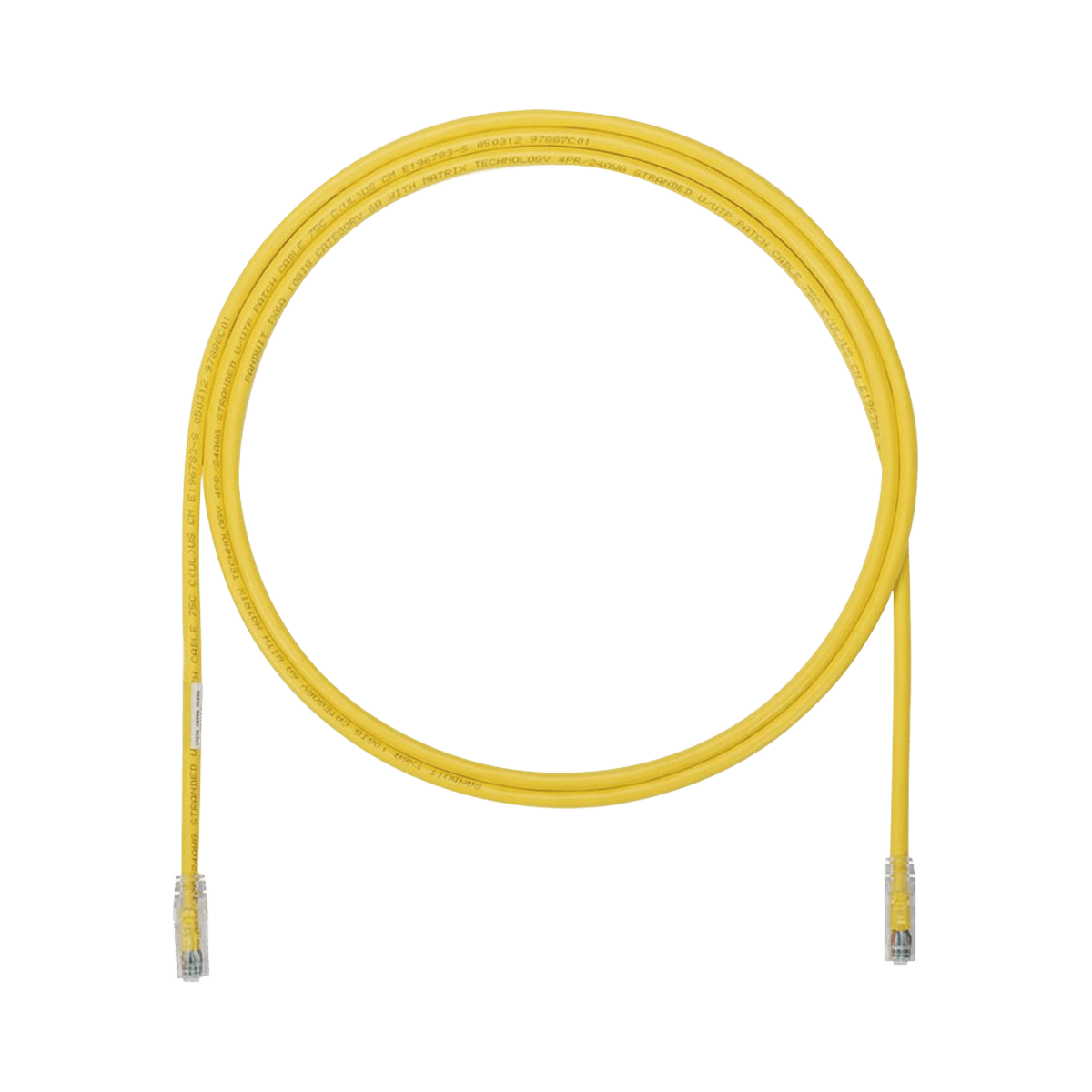 Patch Cord UTP, Cat6A, 24 AWG, CM, Color Amarillo, 5ft - SILYMX