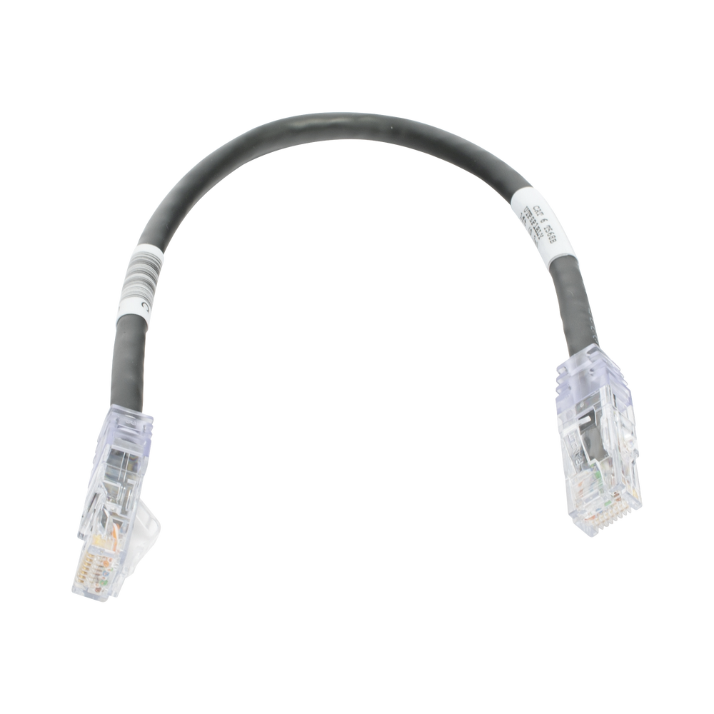 Patch Cord TX6 UTP Cat6 24 AWG CM/LSZH Color Negro 1ft - SILYMX