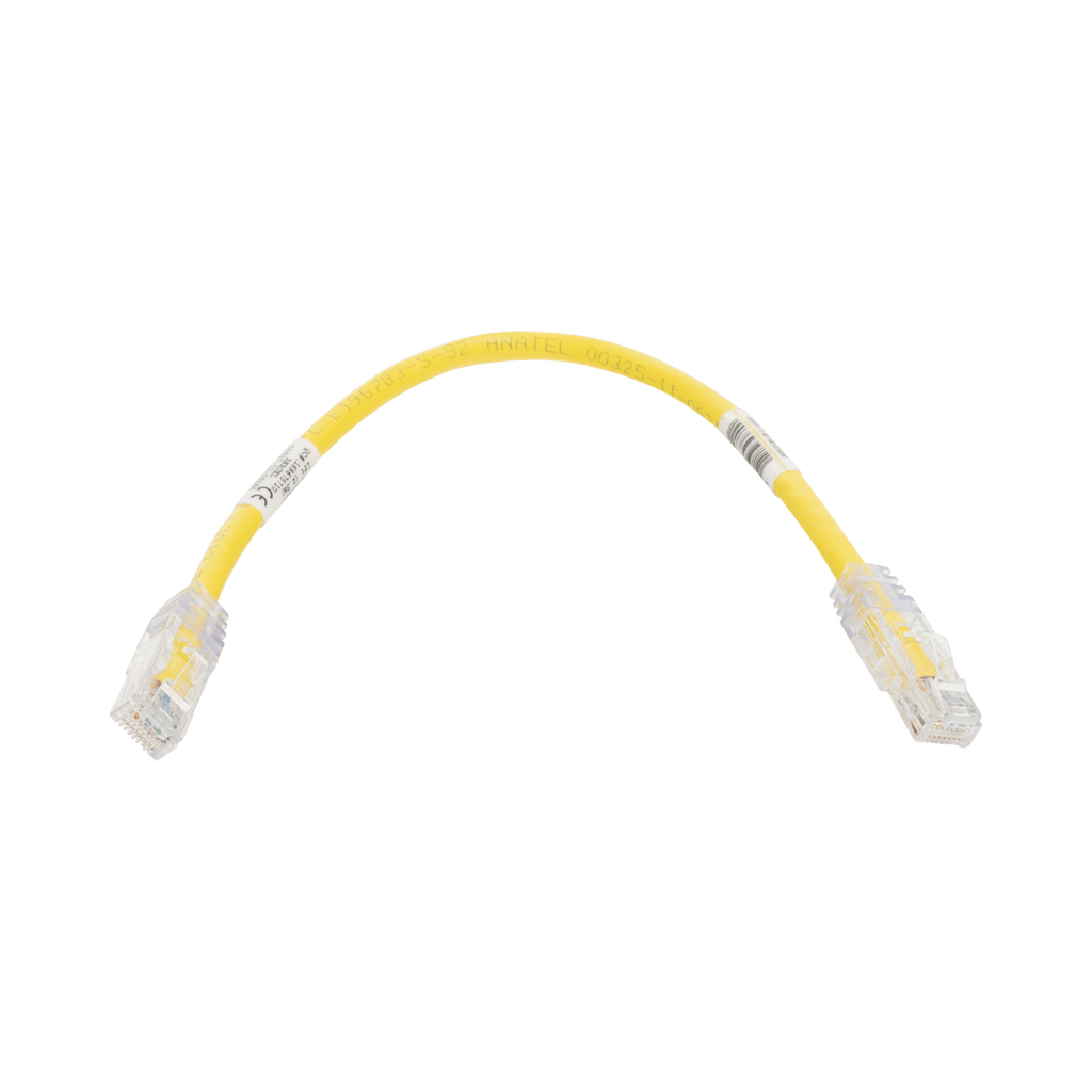 Patch Cord TX6, UTP Cat6, 24 AWG, CM/LSZH, Color Amarillo, 1ft