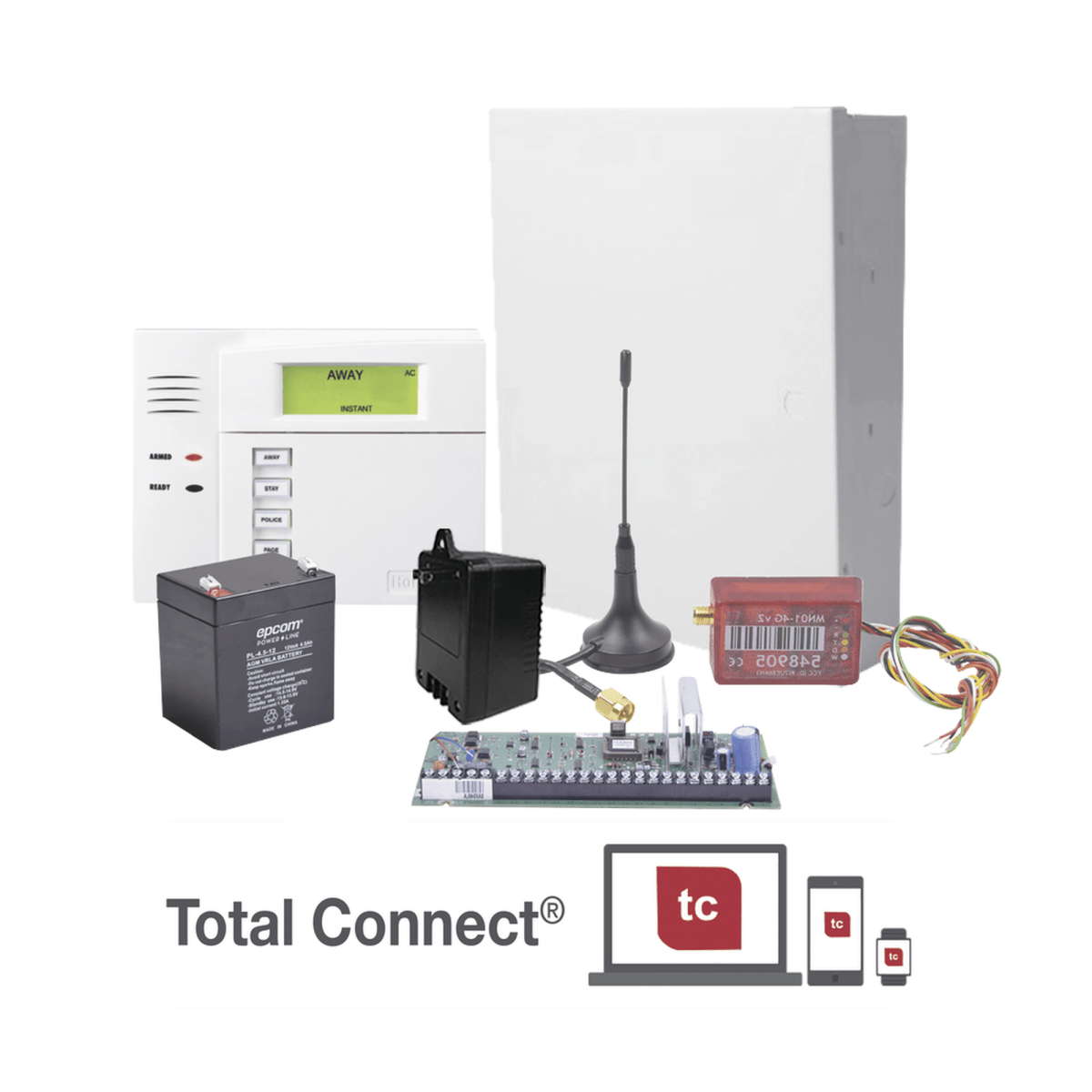 Super Kit de Panel VISTA48LA con Teclado 6150 Transformador y Comunicador MN02LTEMV3 - SILYMX