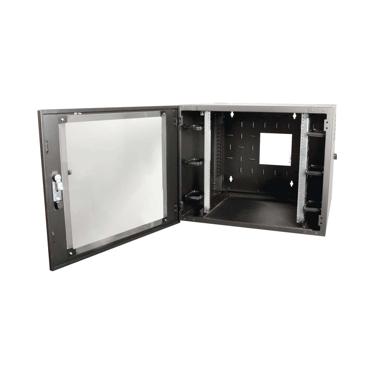 Gabinete de Pared Estándar de 19in Abatible de 12 UR 610 mm de Profundidad Color Negro WC2-P101-12 - SILYMX