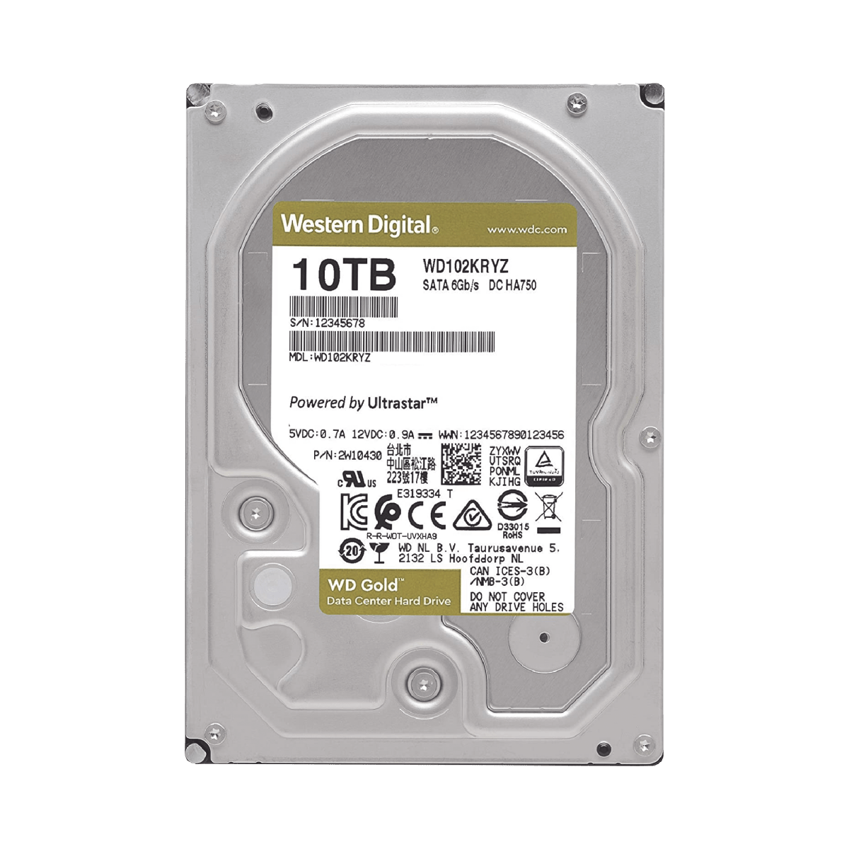 Disco Duro de 10TB 7200RPM para Servidor Western Digital WD Gold 3.5" 6TB, SATA III 6 Gbit/s 128MB Caché - SILYMX