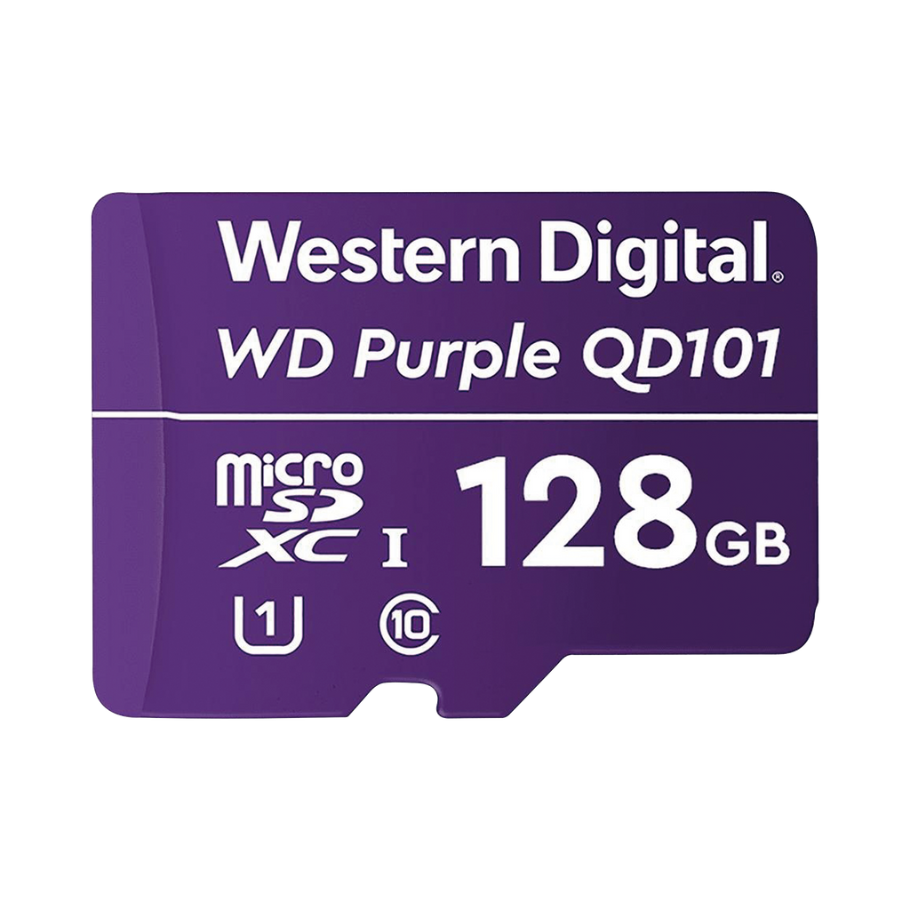 Memoria microSD de 128 GB PURPLE, Especializada Para Videovigilancia, 10 VECES MAYOR DURACIÓN, 3 AÑOS DE GARANTIA