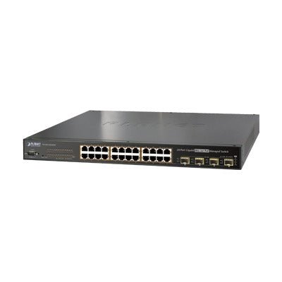 Switch Administrable L2+ de 24 puertos 10/100/1000T PoE+ con 4 puertos combo TP/SFP Gigabit - SILYMX