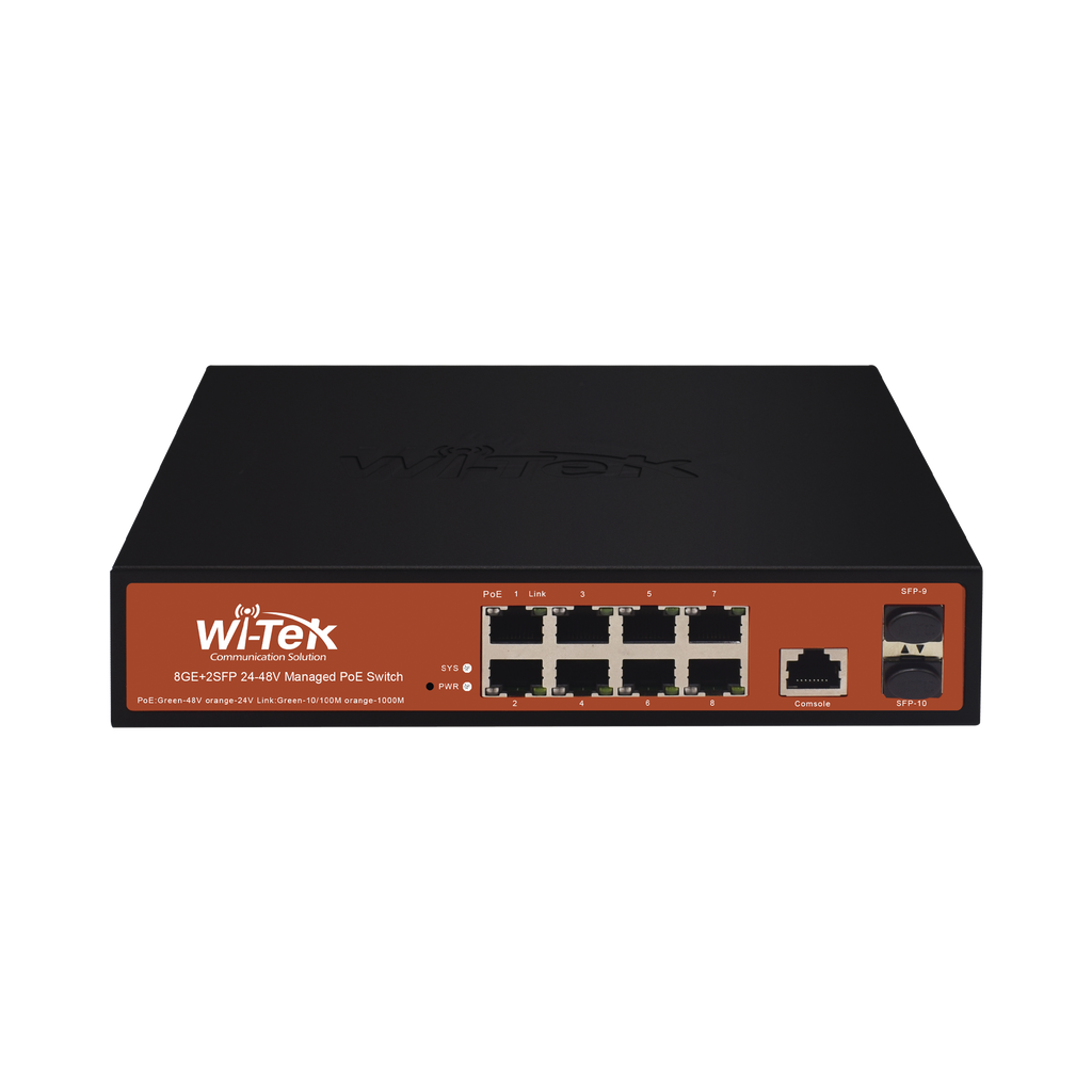 Switch Administrable de 8 puertos Gigabit Ethernet con PoE 802.3 af/at y 24V Pasivo + 2 SFP Gigabit, 150 W - SILYMX