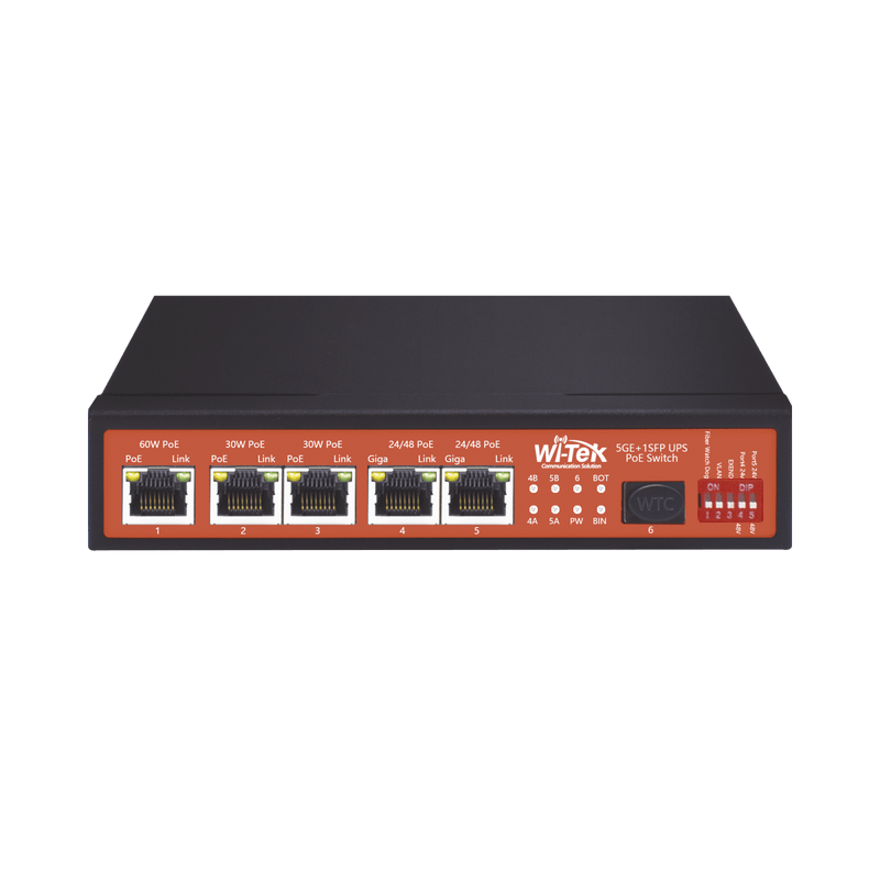 Controlador Solar de 5A con Switch PoE 1 Puertos Gigabit PoE 802.3 bt 2 puertos PoE 802.3 af/at con 2 Puertos PoE Pasivo 24 Vcc 1 Puerto SFP No administrable - SILYMX