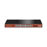 Switch PoE (802.3af/at/bt) / No administrable de largo alcance / Hasta 250m / Con 24 x 10/100Mbps + 2 x SFP Gigabit Combo / 250 W - SILYMX