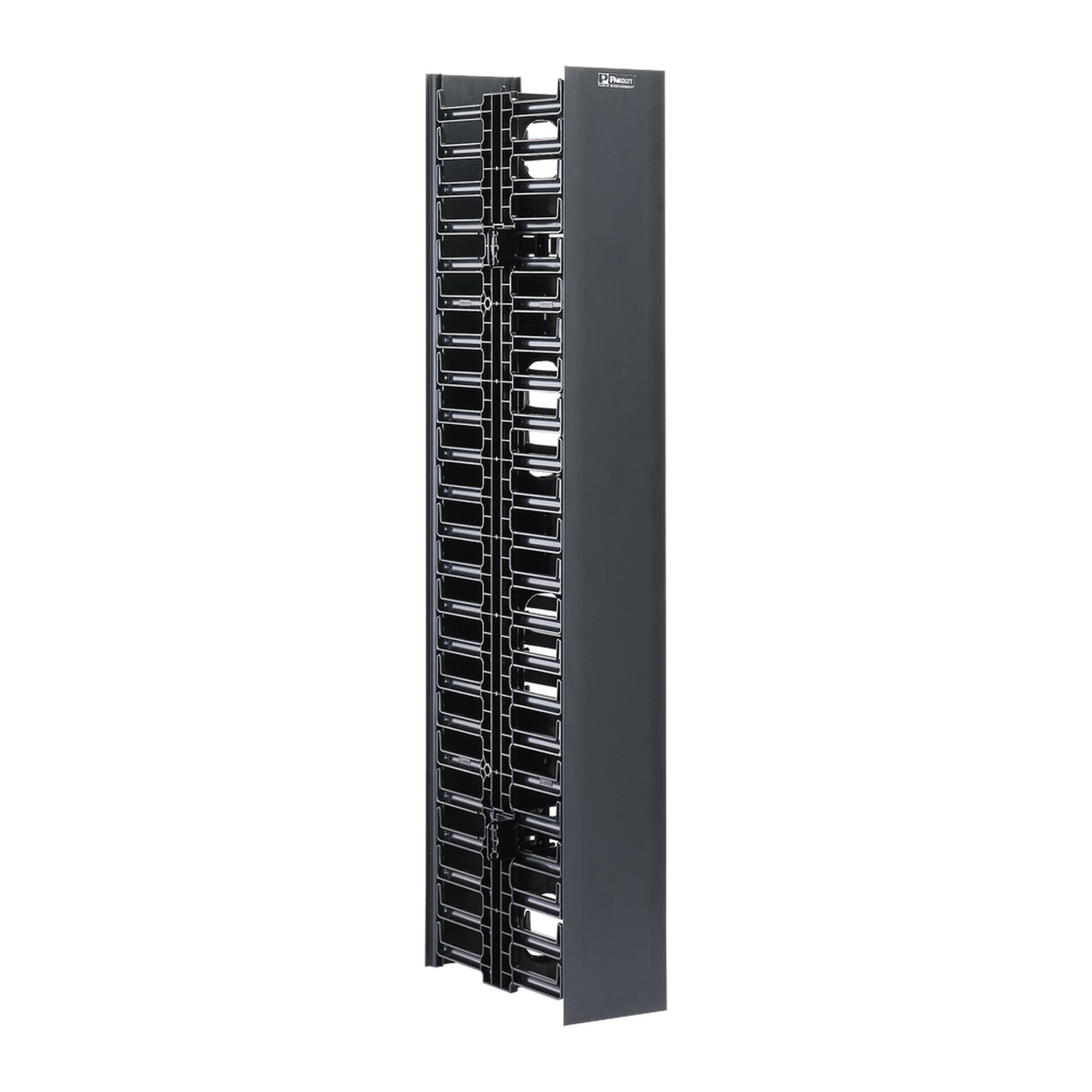 Organizador Vertical Doble Netrunner Para Rack Abierto De 45 Unidades 6.7In De Ancho Color Negro - SILYMX