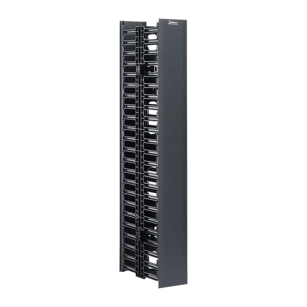 Organizador Vertical Doble Netrunner Para Rack Abierto De 45 Unidades 6.7In De Ancho Color Negro - SILYMX