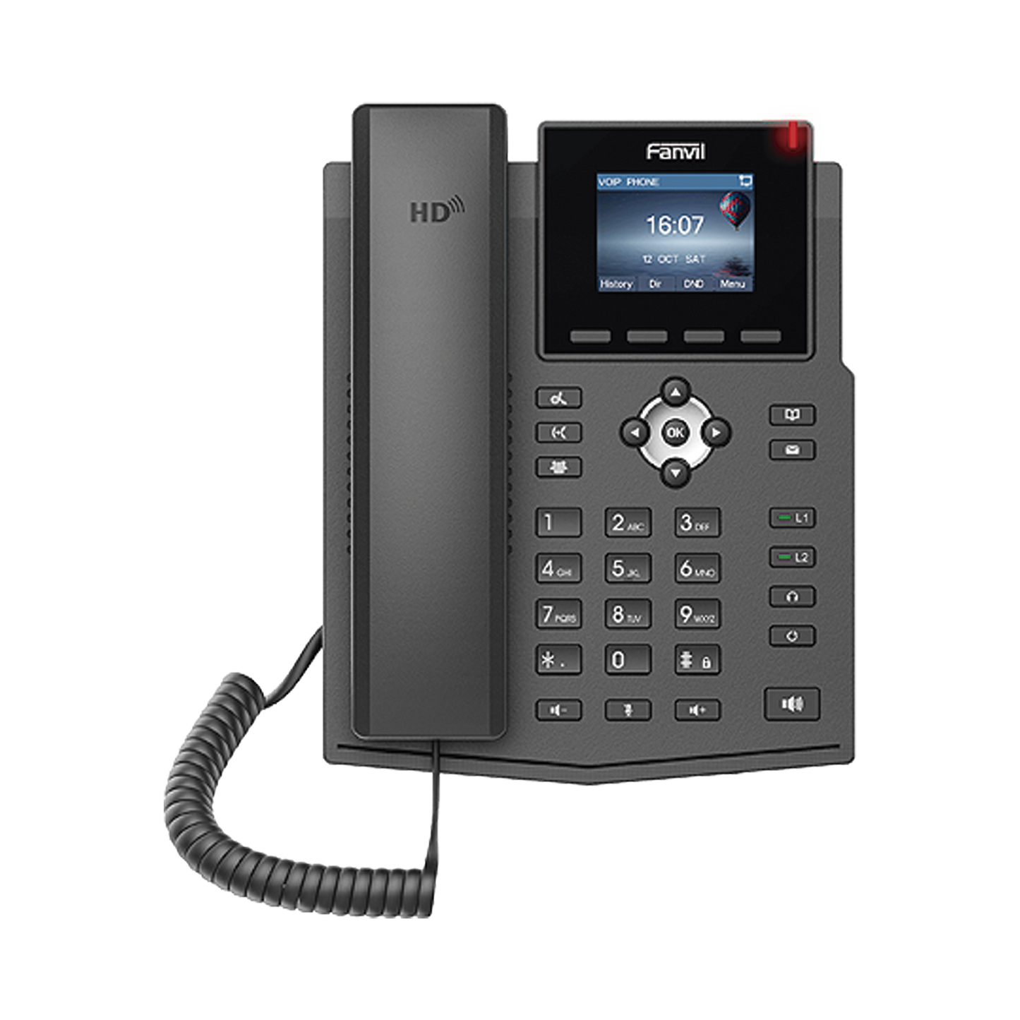 Teléfono IP empresarial para 4 líneas SIP con pantalla LCD de 2.4 pulgadas a color, Opus y conferencia de 3 vías, PoE. - SILYMX