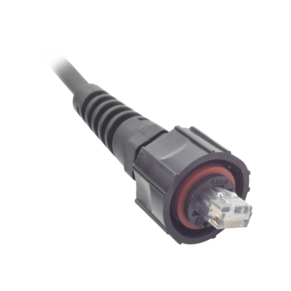 Patch Cord Industrial "Ruggedized" a Plug Modular, Cat6, de 3 ft, Color Negro - SILYMX