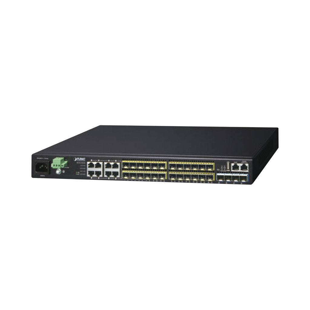 Switch Core Capa 3, 24 Puertos SFP 100/1000X, 8 Puertos Compartidos Gigabit Ethernet, 4 Puertos SFP de 10 Gbps - SILYMX