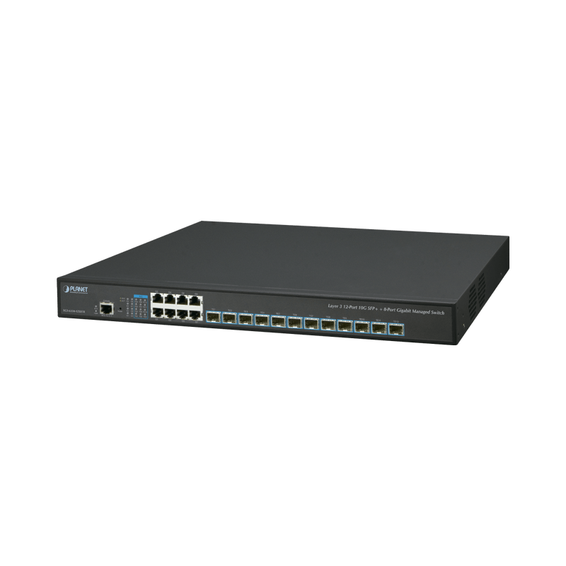 Switch Administrable Layer 3 12-Puertos 10G SFP+, 8-Puertos 10/100/1000T C/Fuente Redundante AC - SILYMX