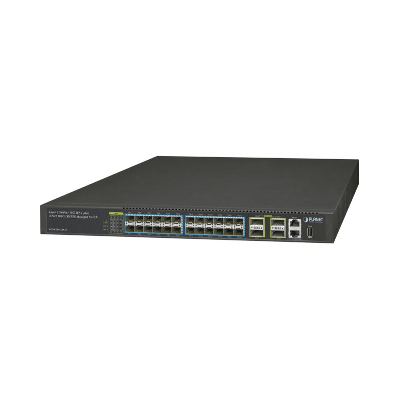 Switch Administrable Capa 3 24 puertos 10G SFP+, 4 puertos 100G QSFP28 - SILYMX