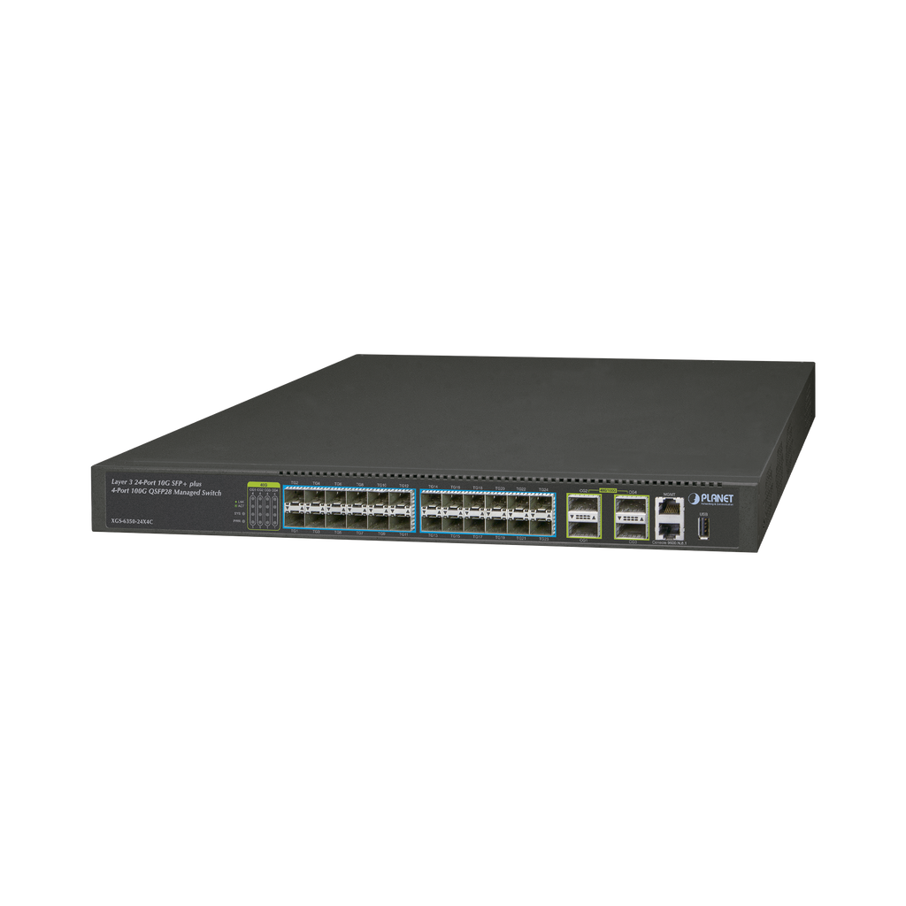 Switch Administrable Capa 3 24 puertos 10G SFP+, 4 puertos 100G QSFP28 - SILYMX