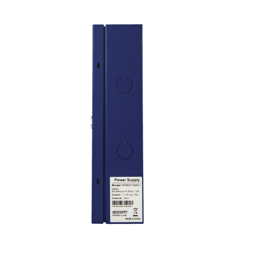 Fuente de Poder Profesional HEAVY DUTY @ 16 Amperes 8 Canales Hasta 2A por Salida Ajuste independiente de 11 a 15 Vcc por Salida Protección Contra Sobrecargas Filtro de Ruido Especial para Cámaras 4K - SILYMX