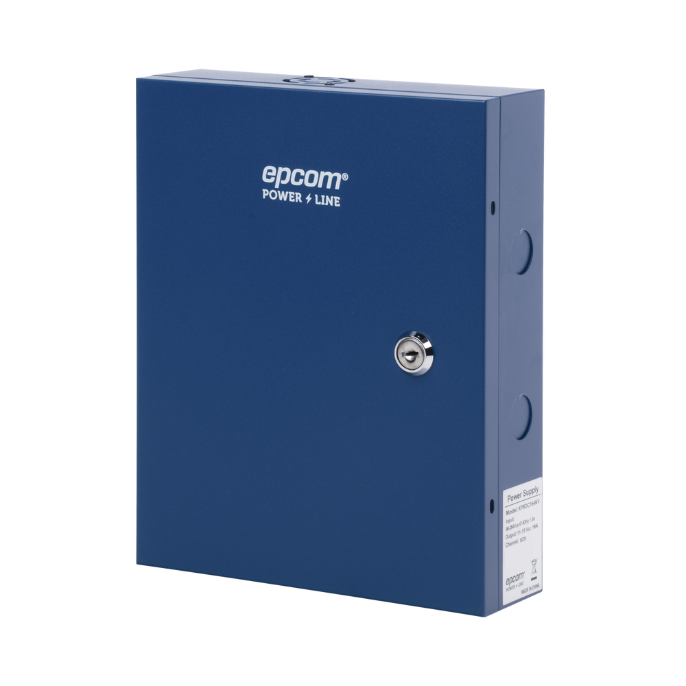 Fuente de Poder Profesional HEAVY DUTY @ 16 Amperes 8 Canales Hasta 2A por Salida Ajuste independiente de 11 a 15 Vcc por Salida Protección Contra Sobrecargas Filtro de Ruido Especial para Cámaras 4K - SILYMX