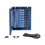 Fuente de Poder Profesional HEAVY DUTY @ 16 Amperes 8 Canales Hasta 2A por Salida Ajuste independiente de 11 a 15 Vcc por Salida Protección Contra Sobrecargas Filtro de Ruido Especial para Cámaras 4K - SILYMX