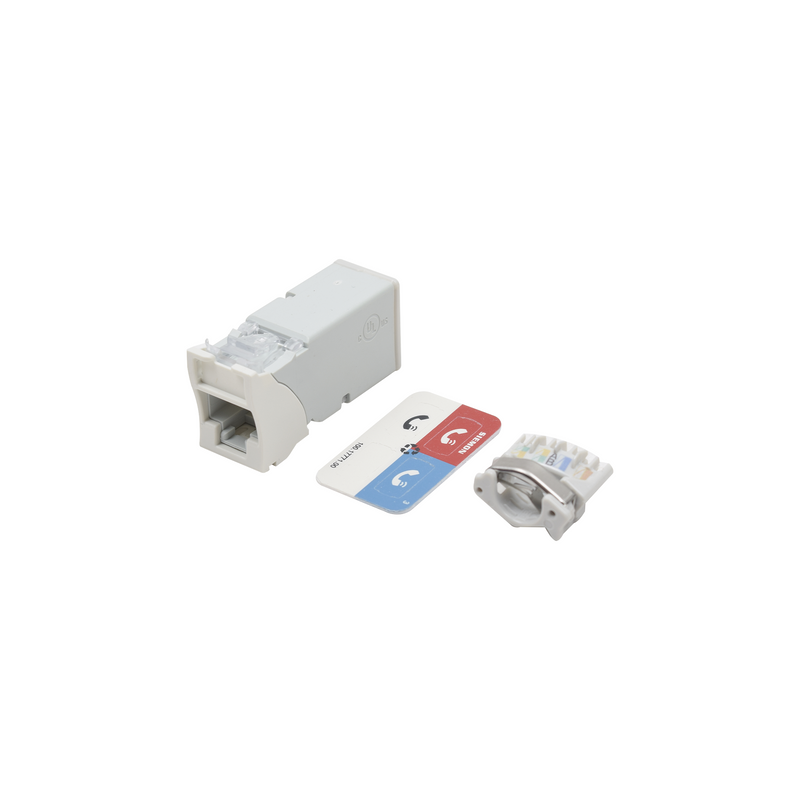 Jack Z-MAX Cat6A UTP Montaje híbrido en Placa de Pared (Plano y Angulado) Color Blanco Versión Bulk (Sin Empaque Individual) - SILYMX
