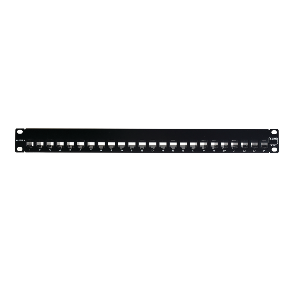 Patch Panel Z-MAX Categoria 6A Blindado de 24 puertos Plano 1UR - SILYMX