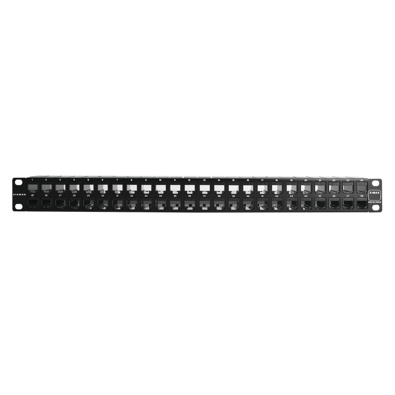 Patch Panel Z-MAX Categoría 6A Blindado de 48 puertos Plano 1UR - SILYMX