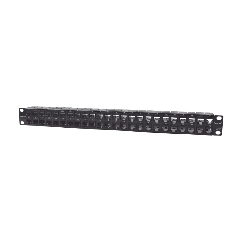 Patch Panel UTP Z-MAX Categoría 6 de 48 puertos Plano 1UR - SILYMX