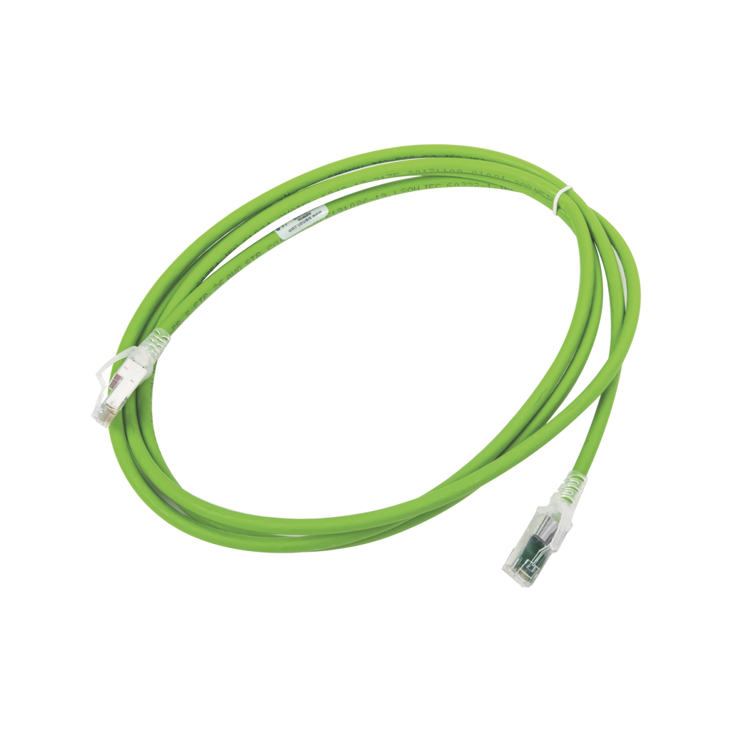 Patch Cord Z-MAX Cat6A S/FTP CM/LS0H 7ft Color Verde Versión Bulk (Sin Empaque Individual)