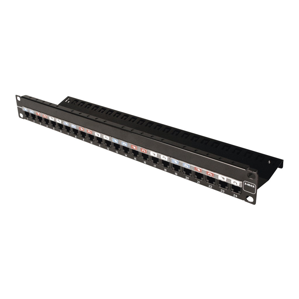 Patch Panel Z-MAX de 24 puertos Modular Plano 1UR - SILYMX