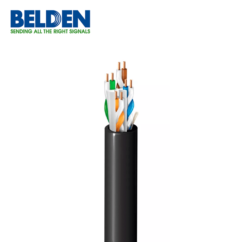 Bobina de Cable Belden UTP Cat6a de 4 Pares para exterior 305 Metros Negro 2148A 0101000 - SILYMX