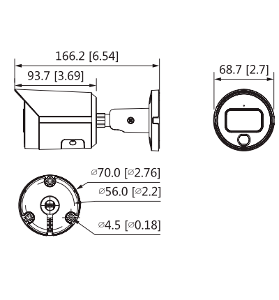 DAHUA IPC-HFW2439S-SA-LED-28 - Camara Bullet IP de 4 Megapixeles/ Full Color/ Lente de 2.8 mm/ Microfono Integrado/ 96 Grados de Apertura/ H.265/ Luz para 30 Mts/ Metalica/ WDR Real de 120 dB/ Ranura para MicroSD/ IP67/ PoE/ - SILYMX