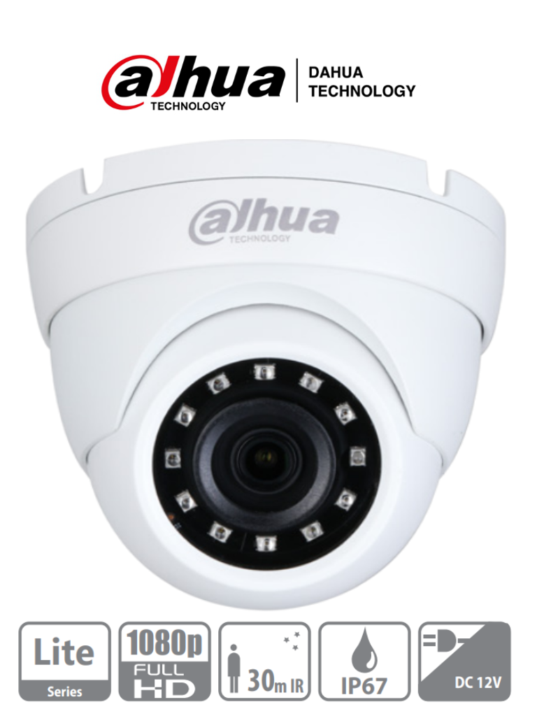 DAHUA HDW1200M28 - Camara Domo 1080p/ Metálica/ Lente de 2.8mm/ 101 Grados de Apertura/ Ir de 30 Metros/ IP67/ DWDR/ BLC/HLC/AGC/ Soporta HDCVI/TVI/AHD/CBVS/ - SILYMX