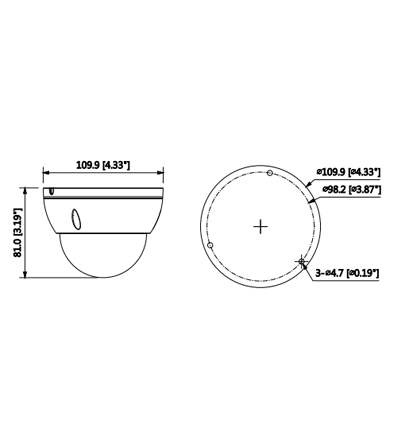 DAHUA IPC-HDBW1230E- Camara IP Domo Antivandalica de 2 Megapixeles/ Lente de 2.8 mm/ 104 Grados de Apertura/ Metalica/ IR de 30 Mts/ IP67/ IK10/ PoE/ DWDR/ - SILYMX