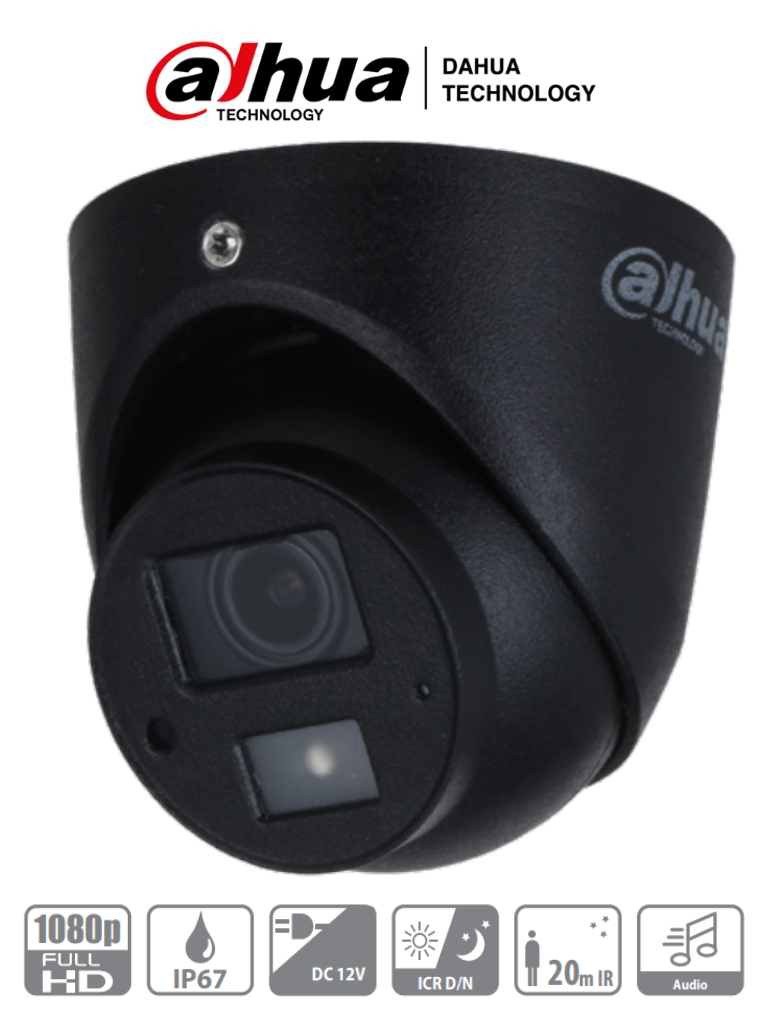 DAHUA HAC-HDW3200G-M28 - Camara Mini Domo de 2 Megapixeles/ Especial para DVR Movil/ Lente de 2.8mm/ 101 Grados de Apertura/ IR de 20 Mts/ Microfono Integrado/ A Prueba de Choques/ IP67/ - SILYMX