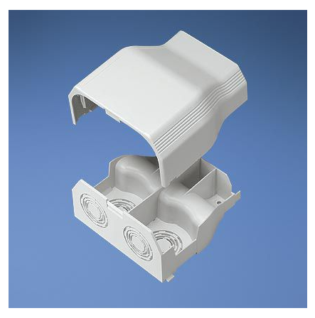 Conexión de tubería a canaleta T70 Salidas de 1/2" 3/4" 1" y 1 1/4" material ABS Color Blanco Mate - SILYMX