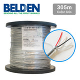 Bobina de Cable Belden 3x18 AWG Blindado Gris 305 Metros 5301FE 0081000 - SILYMX