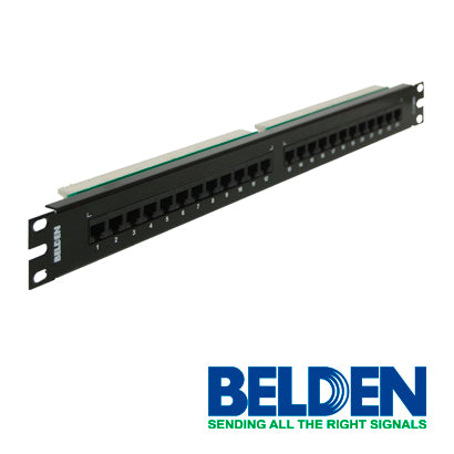 Panel de Parcheo Belden Cat5e 1U 24 Puertos Negro AX103258