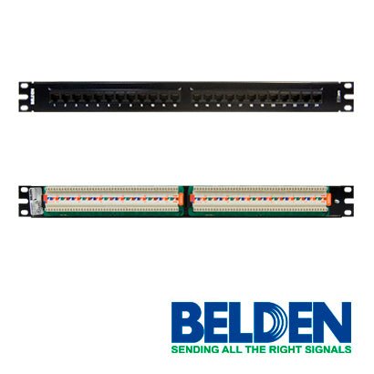 Panel de Parcheo Belden Cat5e 1U 24 Puertos Negro AX103258 - SILYMX