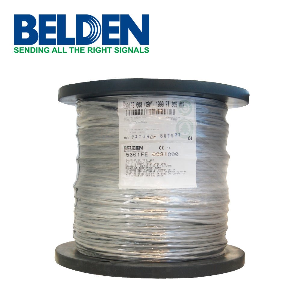 Bobina de Cable Belden 3x18 AWG Blindado Gris 305 Metros 5301FE 0081000 - SILYMX