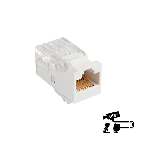 Conector Jack Rj45 Color Blanco Tipo Keyconnect Para Cable Utp Cat5e Armado Sin Pinzas - SILYMX