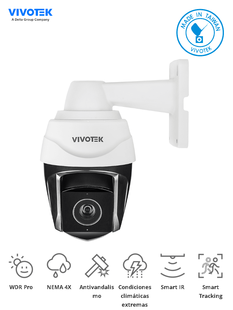 VIVOTEK SD9384-EHL - Cámara IP PTZ Exterior 5 Megapixeles/ 30x Zoom Óptico/ Smart IR 200mts/ Protección Nema4X, IP66, IK10/ EIS/ WDR Pro/ H265/ Smart Tracking/ Ciberseguridad Trend Micro/ Camera Link/NDAA/ONVIF - SILYMX